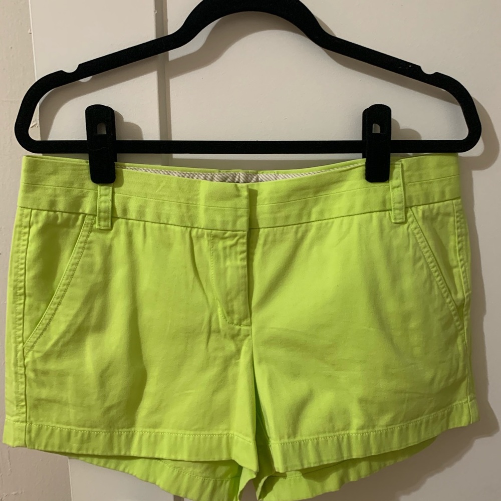 J. Crew neon chino shorts
